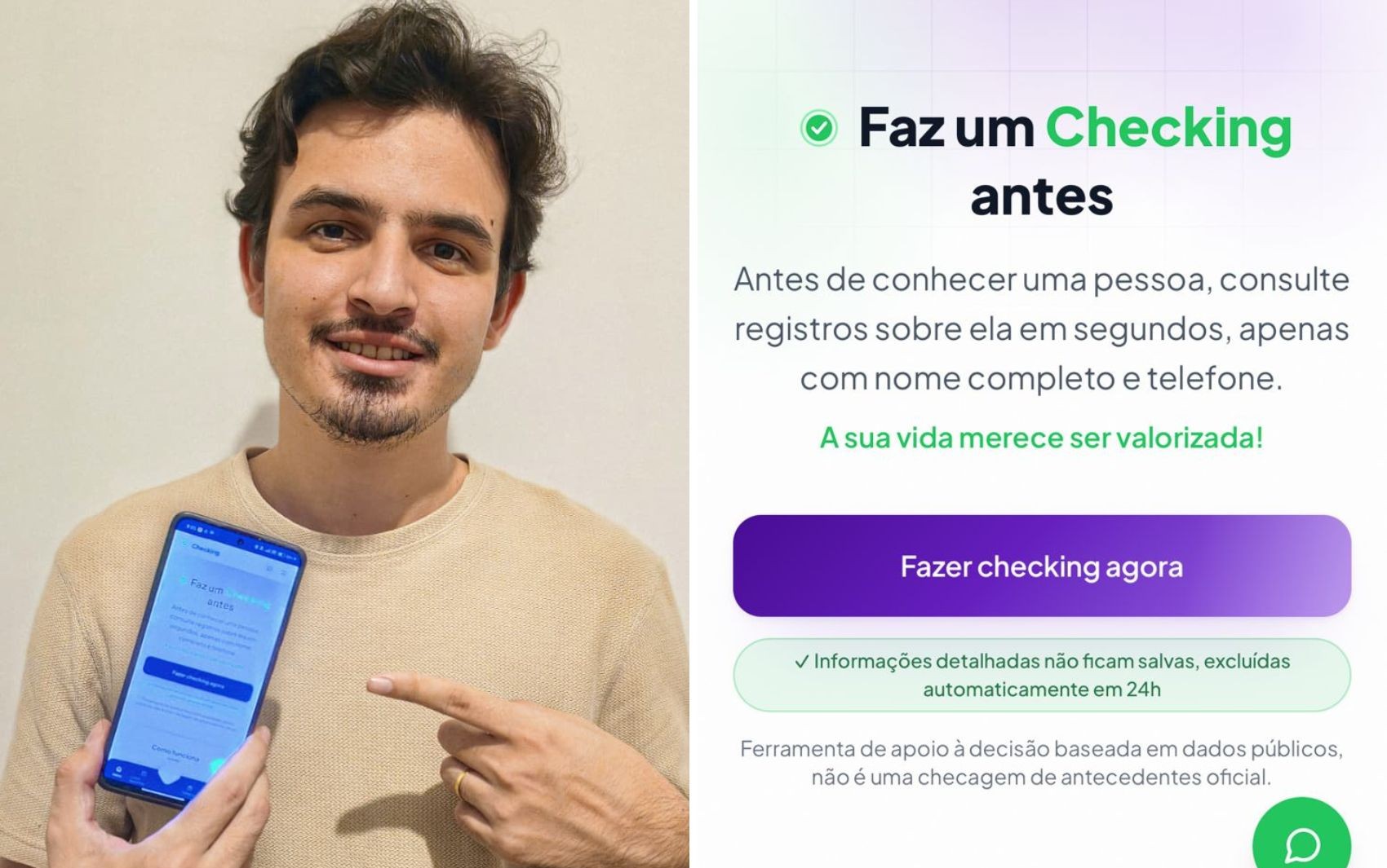 Goiano cria app para checar histórico da pessoa antes de primeiro encontro após trauma vivido por amiga